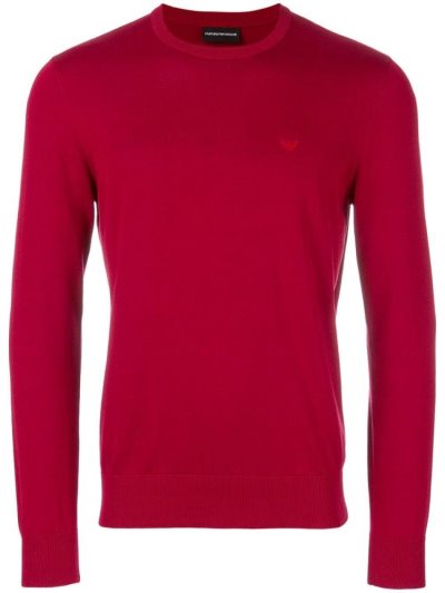 Πουλόβερ Armani Emporio Slim Fit Logo ανδρικα κοκκινα | GR57562
