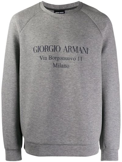 Πουλόβερ Giorgio Armani Logo ανδρικα γκρι | GR95857