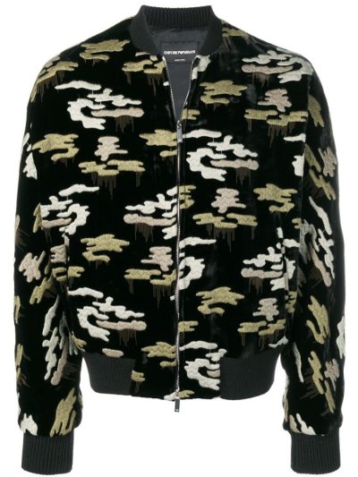 Σορτς Κολύμβησης Armani Emporio Embroidered Camouflage ανδρικα μαυρα | GR73681