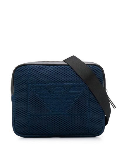 Τσαντα Μεσησ Armani Emporio Perforated Logo ανδρικα μπλε | GR62315