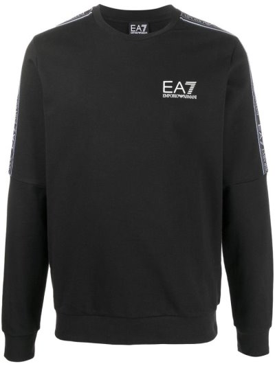 Φούτερ Ea7 Emporio Armani Logo Stripe ανδρικα μαυρα | GR40860