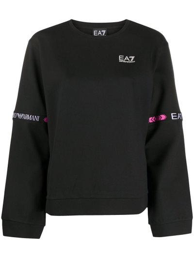 Φούτερ Ea7 Emporio Armani Logo Tape Oversized Fit γυναικεια μαυρα | GR89568