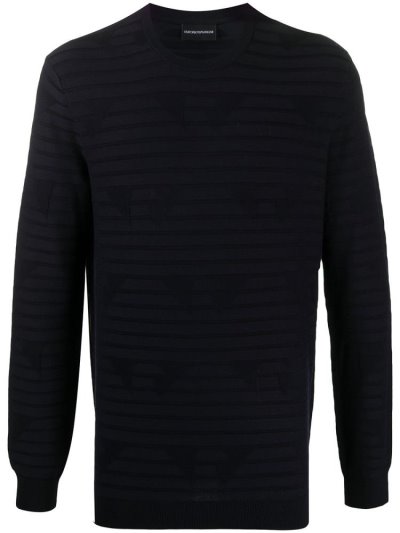 Φούτερ Armani Emporio Crew Neck Striped ανδρικα μπλε | GR98116