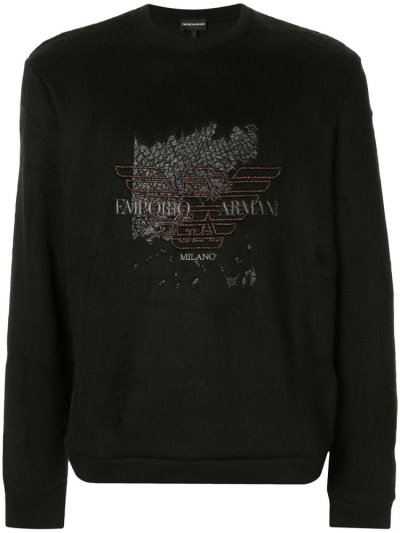 Φούτερ Armani Emporio Embroidered Eagle Logo ανδρικα μαυρα | GR44342