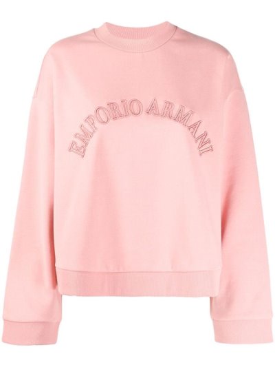 Φούτερ Armani Emporio Embroidered Logo γυναικεια ροζ | GR86950