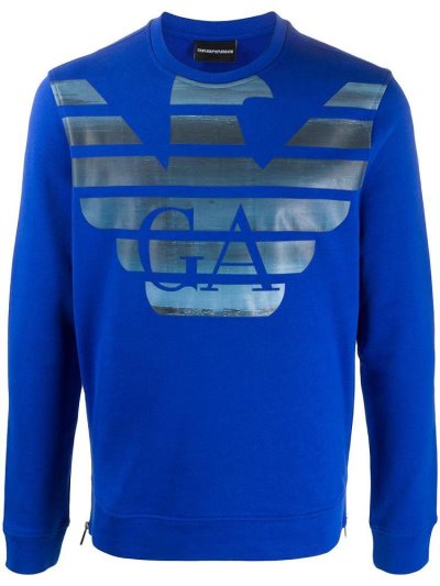 Φούτερ Armani Emporio Logo Crew Neck ανδρικα μπλε | GR63861