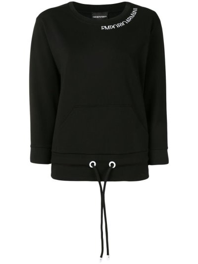 Φούτερ Armani Emporio Logo Embroidered γυναικεια μαυρα | GR43355