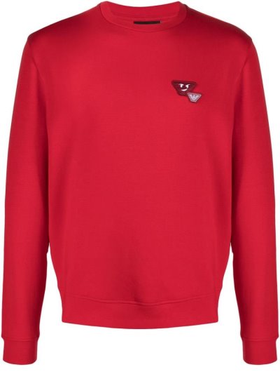 Φούτερ Armani Emporio Logo Embroidered ανδρικα κοκκινα | GR57923