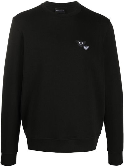 Φούτερ Armani Emporio Logo Patch ανδρικα μαυρα | GR52175