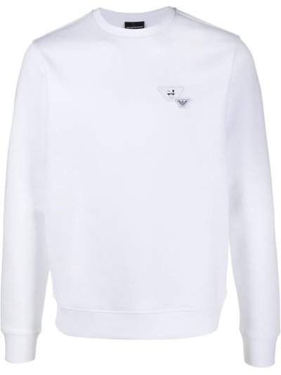 Φούτερ Armani Emporio Logo Patch ανδρικα ασπρα | GR74035