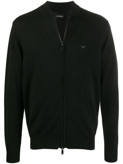 Φούτερ Armani Emporio Logo Printed Zipped ανδρικα μαυρα | GR69869