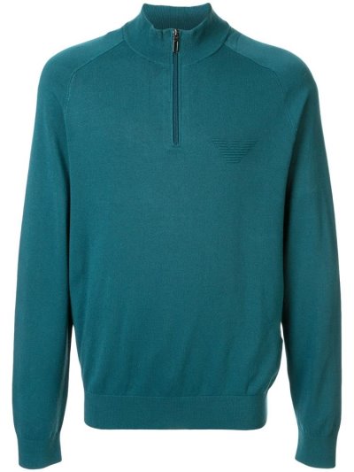Φούτερ Armani Emporio Logo Zip Up ανδρικα μπλε | GR11300