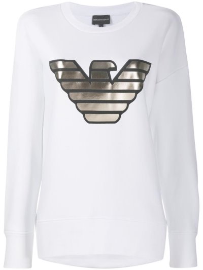 Φούτερ Armani Emporio Metallic Logo γυναικεια ασπρα | GR46711
