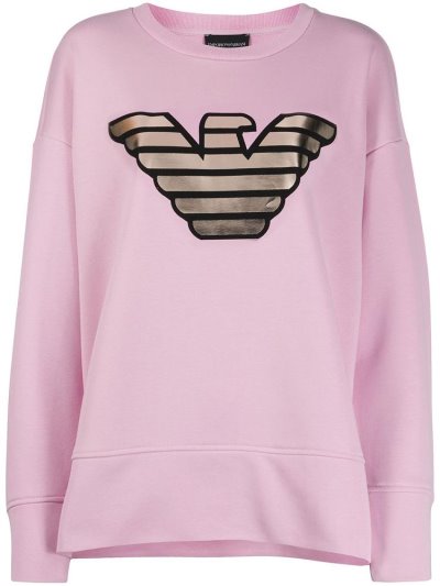 Φούτερ Armani Emporio Metallic Logo Print γυναικεια ροζ | GR54926