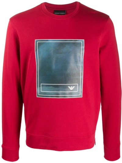 Φούτερ Armani Emporio Photo Print ανδρικα κοκκινα | GR38740