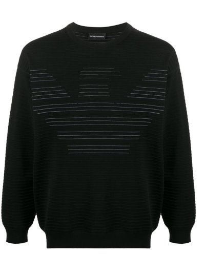 Φούτερ Armani Emporio Ribbed Logo Print ανδρικα μαυρα | GR36440