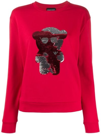 Φούτερ Armani Emporio Sequin Teddy γυναικεια κοκκινα | GR15578