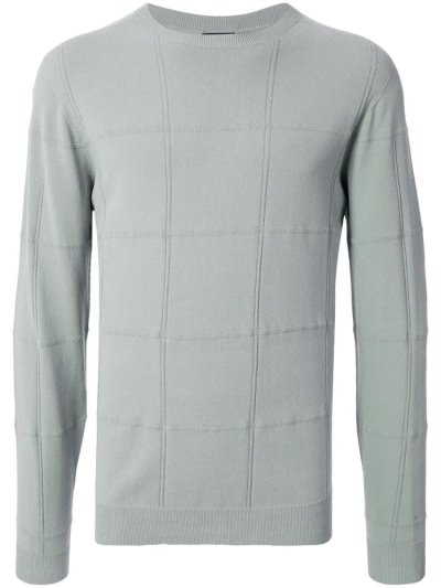 Φούτερ Giorgio Armani Crew Neck Checkered ανδρικα γκρι | GR28701