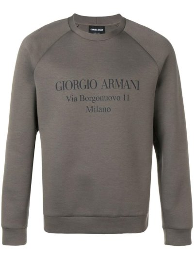 Φούτερ Giorgio Armani Logo Print ανδρικα γκρι | GR10625