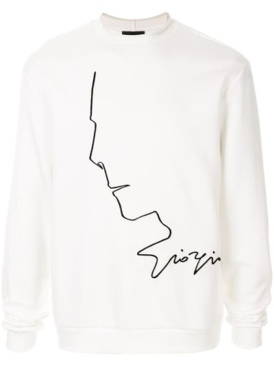 Φούτερ Giorgio Armani Logo Print ανδρικα ασπρα | GR52154