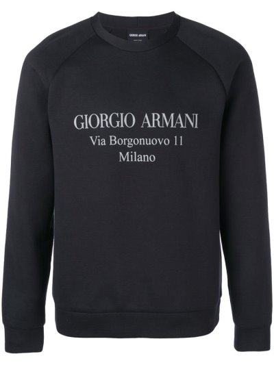 Φούτερ Giorgio Armani Logo ανδρικα μπλε | GR42069