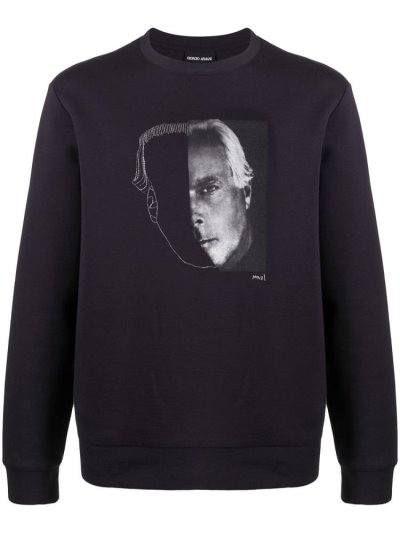 Φούτερ Giorgio Armani Portrait Print ανδρικα μαυρα | GR61400