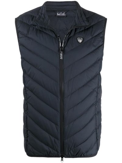 γιλεκο Ea7 Emporio Armani Padded Logo Plaque Gilet ανδρικα μπλε | GR31185