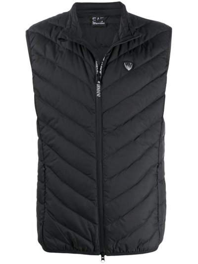 γιλεκο Ea7 Emporio Armani Padded Logo Plaque Gilet ανδρικα μαυρα | GR41663