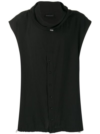 γιλεκο Armani Emporio Shawl Drawstring Neck ανδρικα μαυρα | GR09826