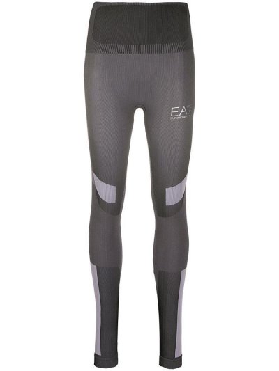 κολαν Ea7 Emporio Armani Ribbed Knit Logo Print γυναικεια μαυρα | GR53376