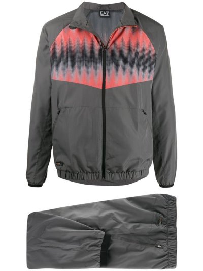 κοστούμια Ea7 Emporio Armani Graphic Print Two Piece Tracksuits ανδρικα γκρι | GR55553