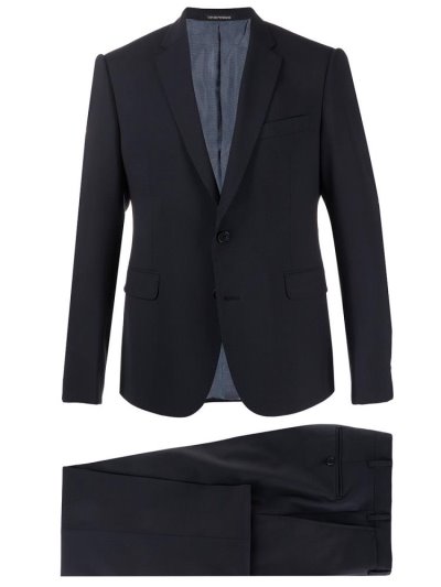 κοστούμια Armani Emporio Fitted Two Piece ανδρικα μπλε | GR33793
