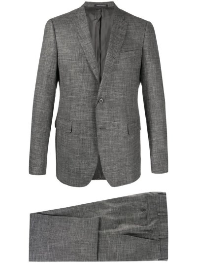 κοστούμια Armani Emporio Fitted Two Piece ανδρικα γκρι | GR90875