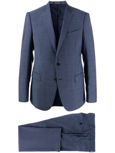 κοστούμια Armani Emporio Single Breasted Two Piece ανδρικα μπλε | GR30121
