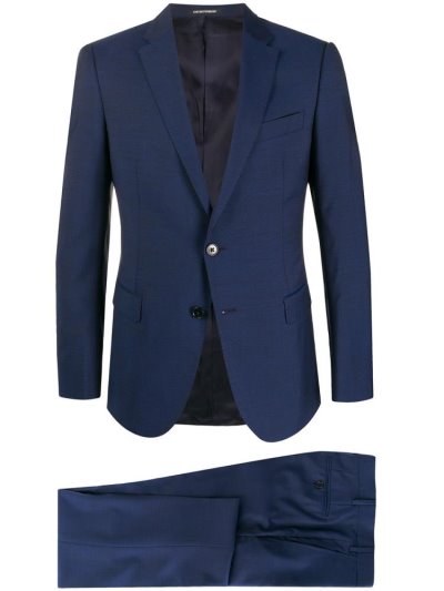κοστούμια Armani Emporio Single Breasted Two Piece ανδρικα μπλε | GR50760