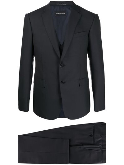 κοστούμια Armani Emporio Two Piece Textured ανδρικα μπλε | GR80169