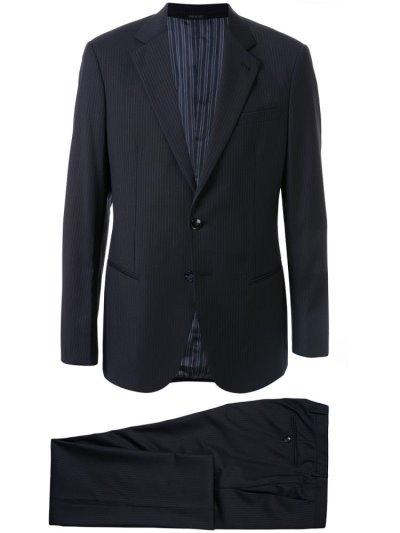 κοστούμια Giorgio Armani Pinstripe Two Piece ανδρικα μπλε | GR42236