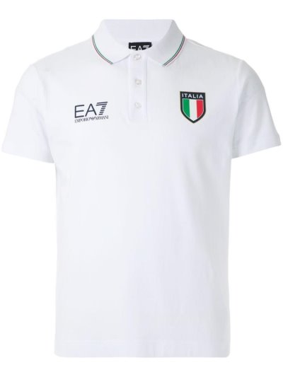 μπλουζακια πολο Ea7 Emporio Armani 1100 Natural βαμβακερα ανδρικα ασπρα | GR24341