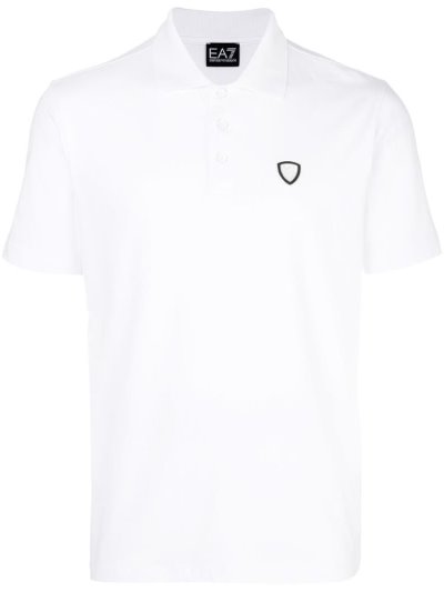μπλουζακια πολο Ea7 Emporio Armani Logo Patch ανδρικα ασπρα | GR41191