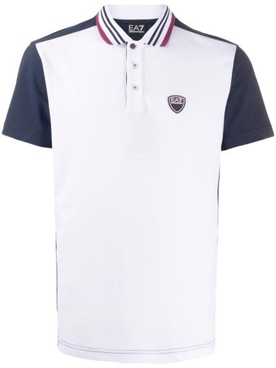 μπλουζακια πολο Ea7 Emporio Armani Colour Block Logo ανδρικα ασπρα | GR42728