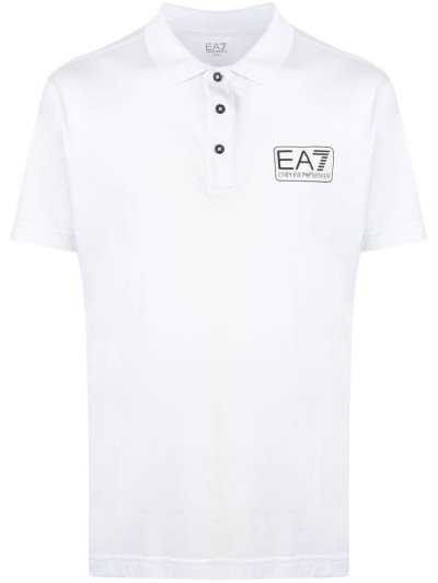 μπλουζακια πολο Ea7 Emporio Ea7 Logo Patch ανδρικα ασπρα | GR82652