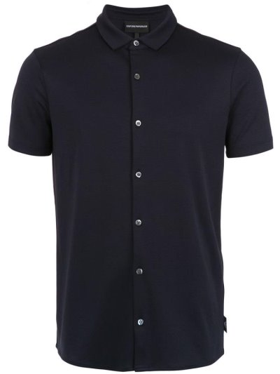 μπλουζακια πολο Armani Emporio Buttoned ανδρικα μαυρα | GR70319