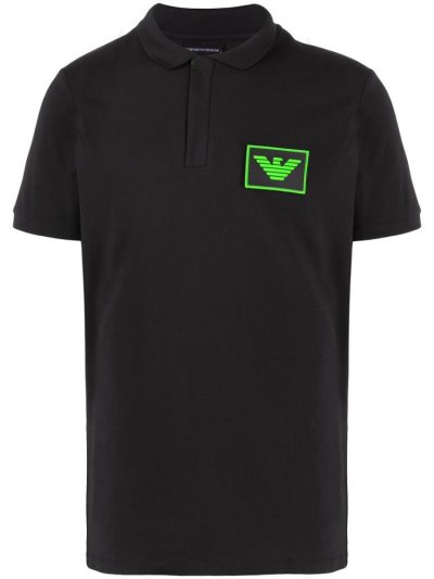 μπλουζακια πολο Armani Emporio Contrast Logo ανδρικα μαυρα | GR30286
