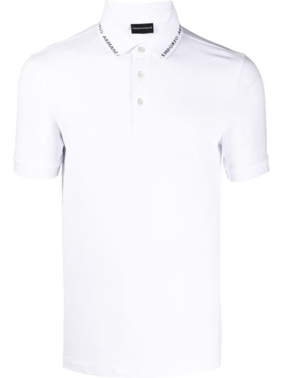 μπλουζακια πολο Armani Emporio Collar Logo ανδρικα ασπρα | GR87477
