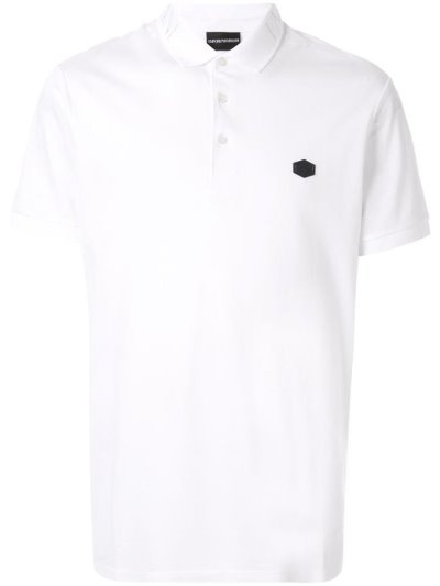 μπλουζακια πολο Armani Emporio Eagle Patch ανδρικα ασπρα | GR96553