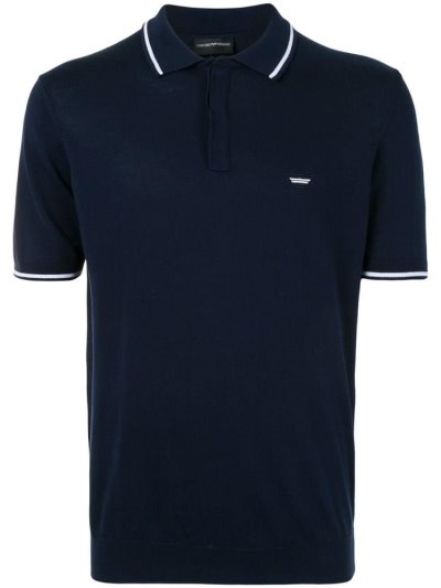 μπλουζακια πολο Armani Emporio Embroidered Logo ανδρικα μπλε | GR06132