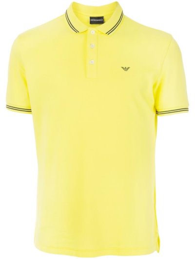 μπλουζακια πολο Armani Emporio Embroidered Logo ανδρικα κίτρινα | GR41698