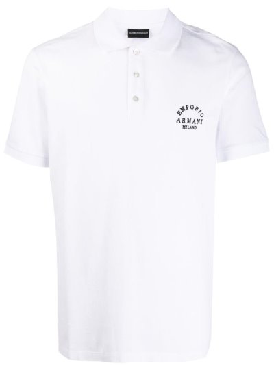 μπλουζακια πολο Armani Emporio Embroidered ανδρικα ασπρα | GR47227