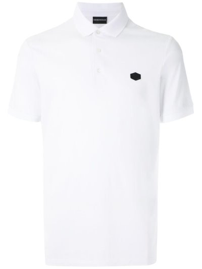 μπλουζακια πολο Armani Emporio Embroidered Logo ανδρικα ασπρα | GR80828