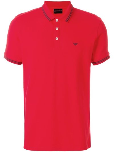 μπλουζακια πολο Armani Emporio Embroidered Logo κοντο Sleeve ανδρικα κοκκινα | GR98465
